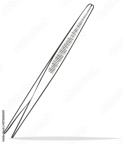 Precision Tweezers Illustration Artistic Drawing Sketch