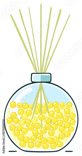 Reed Diffuser with Yellow Aromatherapy Balls