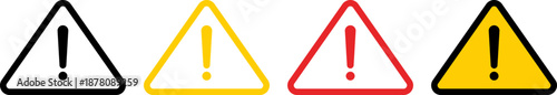 Variety of warning signs with exclamation marks