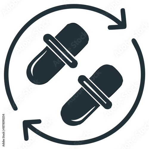 Pipette Rotation Graphic Symbol  Dropper Color Picker Renewal Loop