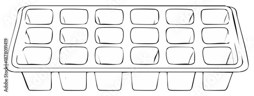 Sketch of an empty ice cube tray