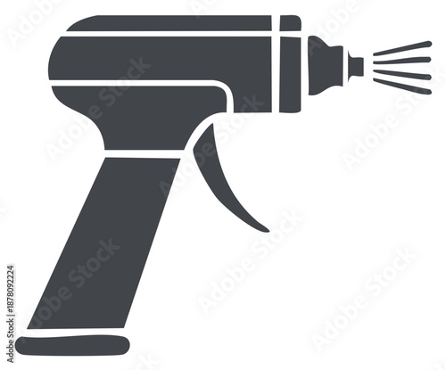 Aerosol Spray Gun Applying Liquid or Paint Icon Vector