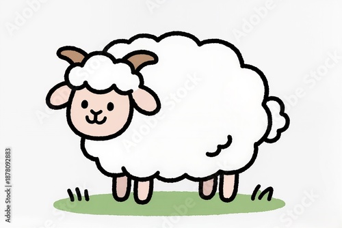 Wallpaper Mural A simple coloring page featuring a cartoon sheep. Torontodigital.ca