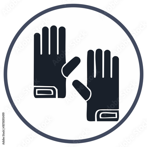 Protective Gloves Icon Symbol for Gardening Work Safety Equipment