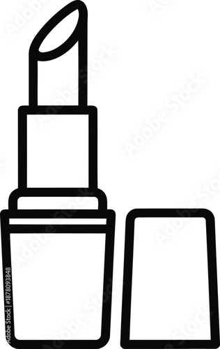 Lipstick open tube cosmetic product illustration vector makeup glamour beauty essential element elegant style object luxury accessory design.