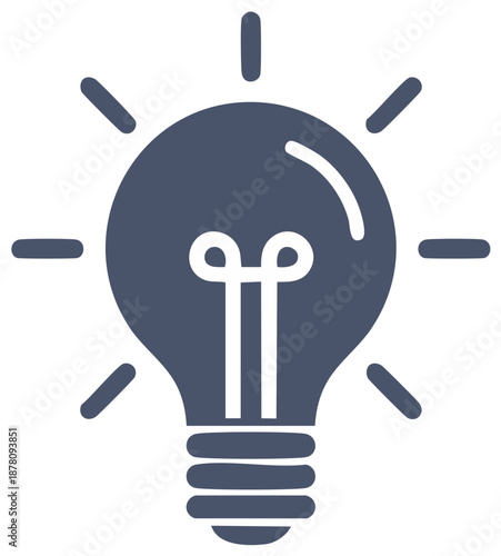 Stylized Lightbulb Icon Represents Creativity, Innovation, Inspiration, and Conceptual Thinking