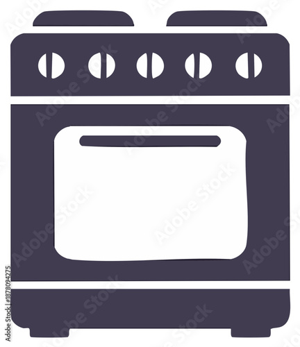 Isolated stovetop oven illustration Cooking appliance icon Kitchen equipment symbol for culinary projects Recipe graphic