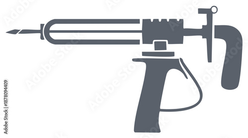 Simple vector icon of a two-handed construction injection gun or chemical anchor tool