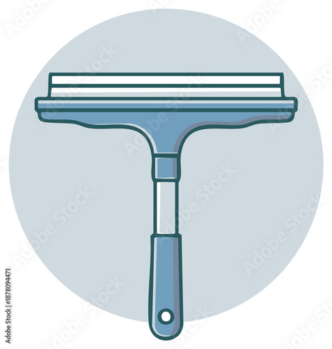 Blue window cleaner in circle illustration cleaning service or home