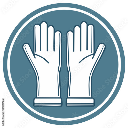 Illustration of protective gloves sign symbol in a circle safety graphic