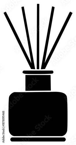 Black Silhouette: Fragrance Diffuser with Reed Sticks in Bottle