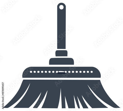 Broom Silhouette Illustration Cleaning Housework Tool  Household Hygiene Equipment