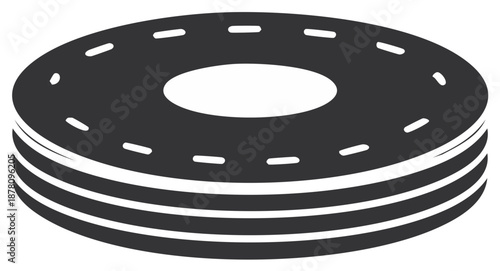 Vector icon of a circular multi-level highway interchange or sports racetrack