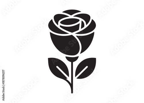 Rose Flower icon, Rose Flower solid vector