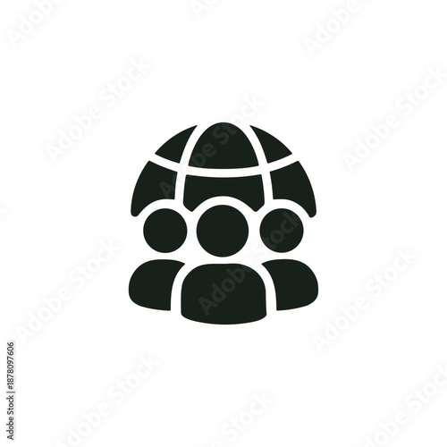 Global Community Group icon logo flat vector design