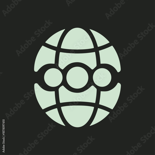 Global Community icon logo flat vector design