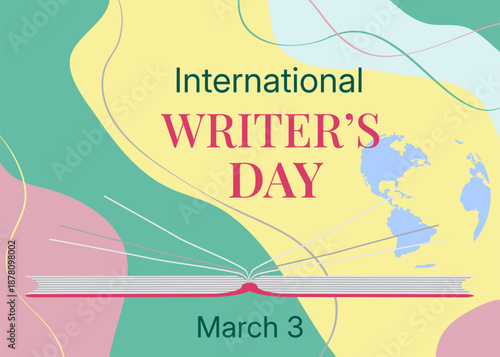 International Writers Day Open Book Abstract Background