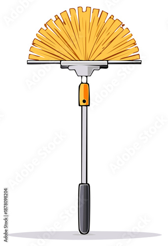 Cartoon Style Dust Brush with Telescopic Handle for Cleaning High Places