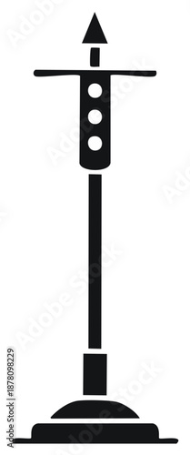 Semaphore Nautical Signal Tower Icon Style Black Isolated on White Simple Vector Illustration