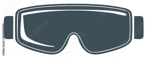 Simple ski goggles icon for winter sports and snowboarding