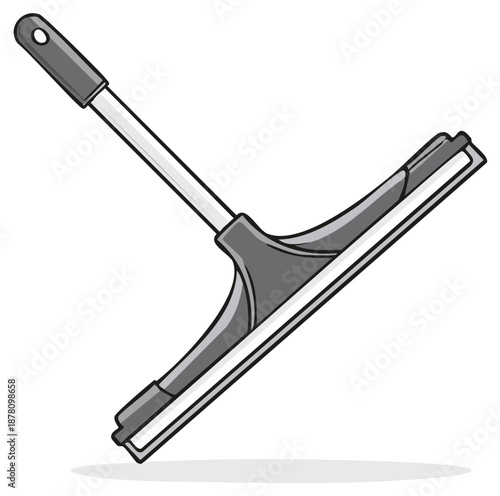 Illustration of a window squeegee tool isolated with shadow and a clean aesthetic