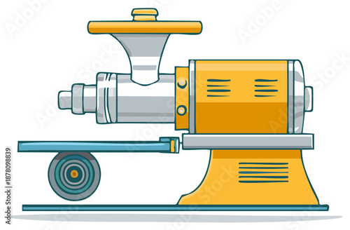 Cartoon Style Yellow Food Grinding Machine with Roller Attachment