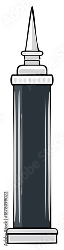 Simple cartoon drawing of a sealant or silicone caulk tube for construction