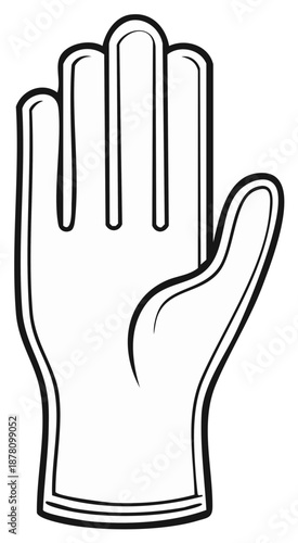 Stylized Black Outline of a Single Hand Raised Upwards