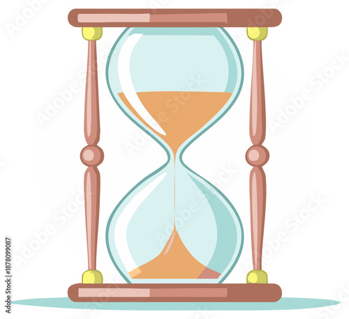 Cartoon Hourglass Illustration Representing Time Management or Deadline Concept