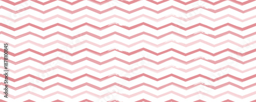 Baby wavy pattern. Girly kids background with zigzag print. Pink backdrop for cute nursery or girls room. Vector illustration.