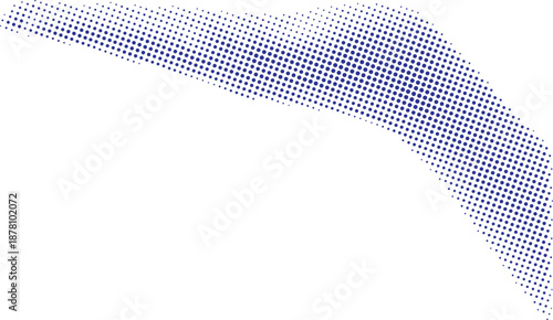 Vector art of blue pixelated arc shape design element for graphic design
