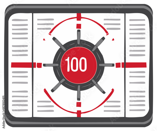 Digital Target Display with Numeric Score and Crosshairs