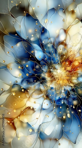 AI-generated illustration - a colorful abstract with a floral theme