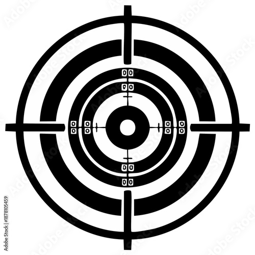 Isolated target with crosshairs design. A focus on aiming and accuracy with black and white visuals