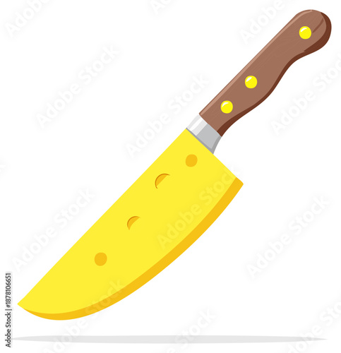 Cheese Knife Kitchen Tool Slice Food Dairy Yellow Blade Handle Cutlery Culinary