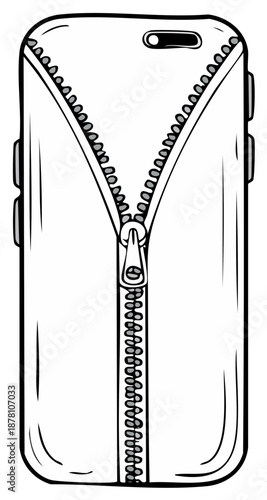Phone Case Design with a Zipper Motif Decorative Mobile Device Cover Idea