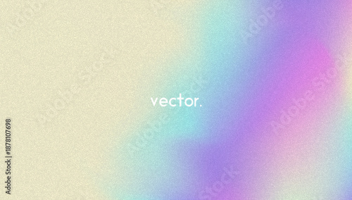 Noise Gradient Background. Abstract Grainy Bg In Pink, Purple And Blue Colors. Iridescent Hologram. Pearlescent Holographic Texture With Rainbow Foil. Smooth Gradation In Fluorescent Ink