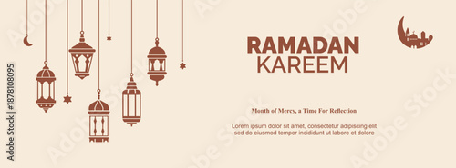 islamic lantern set, arabic lamps and elegant for posters ramadan kareem