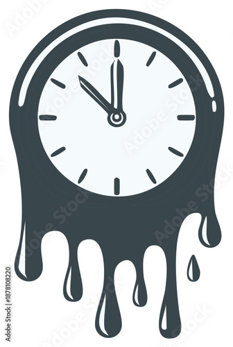 Melting clock illustration showing concept of time running out or deadlines