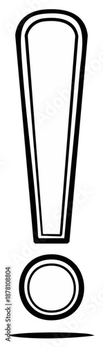 Exclamation Mark Outlined Simple Illustration Attention Caution Urgent Important Emphasis