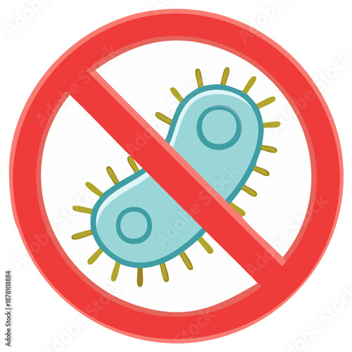 Germ Bacteria Virus Forbidden Sign Antibacterial Protection Prevention