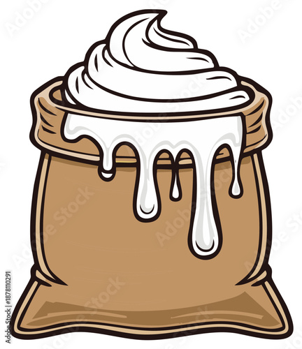 Burlap Sack Overflowing with Creamy White Filling