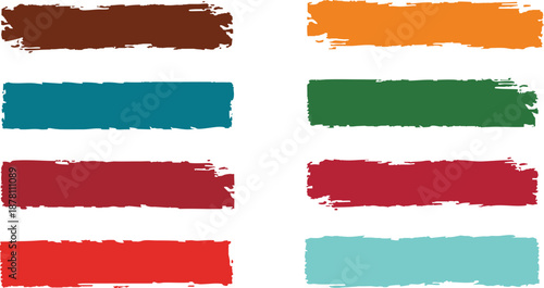 Colorful paint strokes. Set of colorful brush strokes, lines, Brush stain. Rectangle brush collection. Grungy brushes collection. permanent marker pen stroke set Vector black paint brush