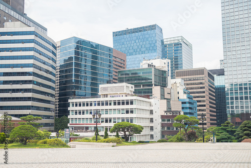 Photography street view of seoul city, south korea