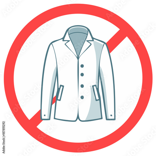 Red Prohibition Symbol over a Business Suit. Symbolizing Rules, Regulations, Guidelines for Formal Attire