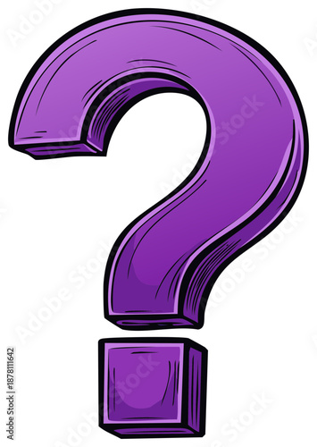 Bold Purple Question Mark Symbol Illustration