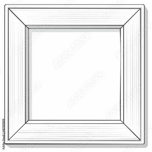 Simple beveled square picture frame illustration with inner perspective and copy space