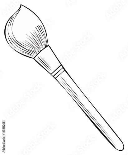 Paint brush vector line art. Drawing tool design for painters and artists