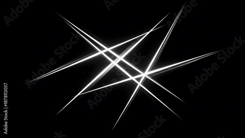 Light reflections create patterns in dark space for absolute contrast harmony