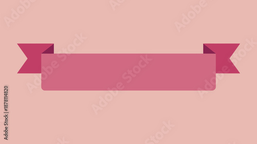 Blank pink ribbon banner Vector